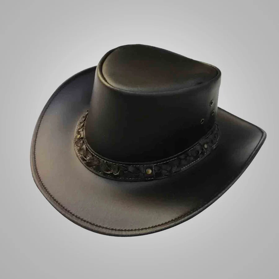 New Genuine Leather Cowboy Hat Western Style For Men’s - Image 2
